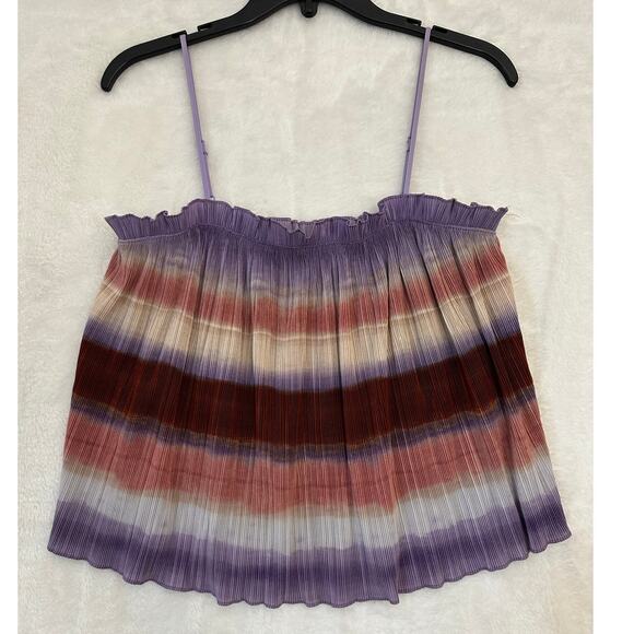 Madewell Pleated Cami Top S Flowy Beachy Relaxed Stripe - Picture 1 of 8